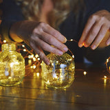 Darrahopens Home & Garden > Lighting > Night Lights & Ambient Lighting LED String Lights, [1 Pack] Battery Operated Fairy Lights With 5M 50 Warm White LEDs On Silver Wire For Bedroom, Party,