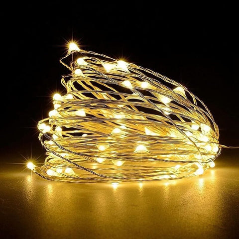 Darrahopens Home & Garden > Lighting > Night Lights & Ambient Lighting LED String Lights, [1 Pack] Battery Operated Fairy Lights With 5M 50 Warm White LEDs On Silver Wire For Bedroom, Party,