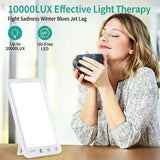Darrahopens Home & Garden > Lighting > Night Lights & Ambient Lighting Light Therapy Lamp 12000 Lux UV-Free LED Adjustable Brightness Color Temperature Timer Touch Control Memory Function Compact for Home