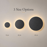 Darrahopens Home & Garden > Lighting > Night Lights & Ambient Lighting Magnetic Round Wall Lamp 30cm Black, 17W Rechargeable LED Wall Sconce with Touch Control, 3-Color Light, Battery Powered Modern Disc Wall Light for Bedroom Hallway Living Room