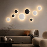 Darrahopens Home & Garden > Lighting > Night Lights & Ambient Lighting Magnetic Round Wall Lamp 30cm White, 17W Rechargeable LED Wall Sconce with Touch Control, 3-Color Light, Battery Powered Modern Disc Wall Light for Bedroom Hallway Living Room
