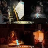 Darrahopens Home & Garden > Lighting > Night Lights & Ambient Lighting Rechargeable LED Book Light with Dimmable Warm White & Amber Modes – USB-Powered Clip-On Reading Lamp for Books, Sheet Music & Travel (Blue)