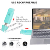 Darrahopens Home & Garden > Lighting > Night Lights & Ambient Lighting Rechargeable LED Book Light with Dimmable Warm White & Amber Modes – USB-Powered Clip-On Reading Lamp for Books, Sheet Music & Travel (Blue)