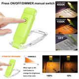 Darrahopens Home & Garden > Lighting > Night Lights & Ambient Lighting Rechargeable LED Book Light with Dimmable Warm White & Amber Modes – USB-Powered Clip-On Reading Lamp for Books, Sheet Music & Travel (Green)