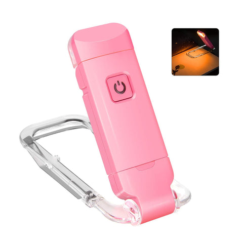 Darrahopens Home & Garden > Lighting > Night Lights & Ambient Lighting Rechargeable LED Book Light with Dimmable Warm White & Amber Modes – USB-Powered Clip-On Reading Lamp for Books, Sheet Music & Travel (Pink)