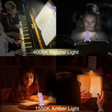 Darrahopens Home & Garden > Lighting > Night Lights & Ambient Lighting Rechargeable LED Book Light with Dimmable Warm White & Amber Modes – USB-Powered Clip-On Reading Lamp for Books, Sheet Music & Travel (Purple)