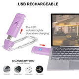 Darrahopens Home & Garden > Lighting > Night Lights & Ambient Lighting Rechargeable LED Book Light with Dimmable Warm White & Amber Modes – USB-Powered Clip-On Reading Lamp for Books, Sheet Music & Travel (Purple)