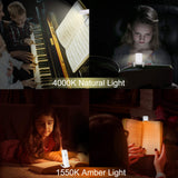 Darrahopens Home & Garden > Lighting > Night Lights & Ambient Lighting Rechargeable LED Book Light with Dimmable Warm White & Amber Modes – USB-Powered Clip-On Reading Lamp for Books, Sheet Music & Travel (White)