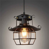 Retro Iron Cage Chandelier Personality Bar Cafe Decorative Light without Light Source