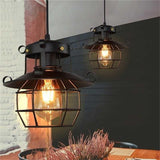 Darrahopens Home & Garden > Lighting > Night Lights & Ambient Lighting Retro Iron Cage Chandelier Personality Bar Cafe Decorative Light without Light Source