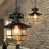 Darrahopens Home & Garden > Lighting > Night Lights & Ambient Lighting Retro Iron Cage Chandelier Personality Bar Cafe Decorative Light without Light Source