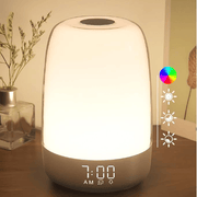 Darrahopens Home & Garden > Lighting > Night Lights & Ambient Lighting Touch Wake Up Night Light with Sunrise Simulation Alarm Clock, 3 Ways Dimmable Warm White Bedside Lamp for Kid Bedrooms RGB Ambient Table Nightstand Light,Sleep Aid Snooze Timer Mode