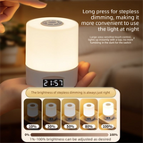 Darrahopens Home & Garden > Lighting > Night Lights & Ambient Lighting White Rechargeable LED Night Light with Remote Control Digital Clock Display 3 Color Modes Stepless Dimming Bedside Lamp for Nursing Camping Australia