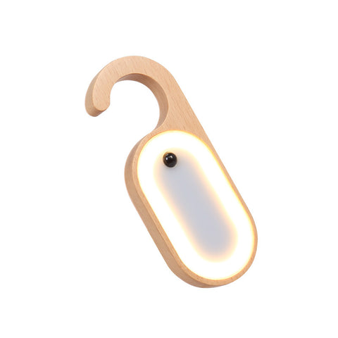 Darrahopens Home & Garden > Lighting > Night Lights & Ambient Lighting Wooden Motion Sensor LED Night Light - Doorknob Hanger & Writable Message Board