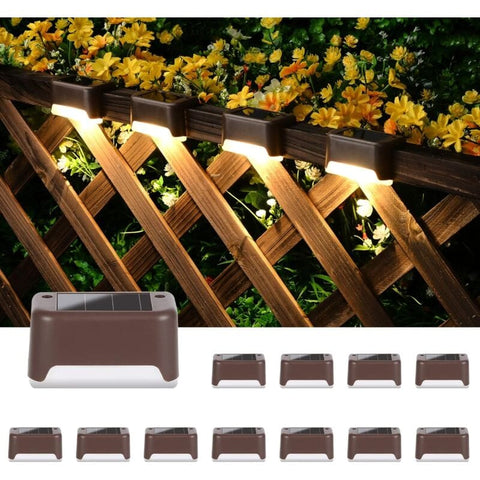 Darrahopens Home & Garden > Lighting > Outdoor Lights 12 Pack Solar Lights Waterproof Solar Powered Lights For Deck, Stairs, Fence, Yard, Patio And Driveway (Warm White)
