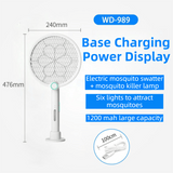 Darrahopens Home & Garden > Lighting > Outdoor Lights 2-in-1 Foldable Electric Mosquito Swatter & UV Light Killer Lamp with 180° Rotating Head and Base - Wall-Mounted & Self-Standing Non-Toxic Pest Control