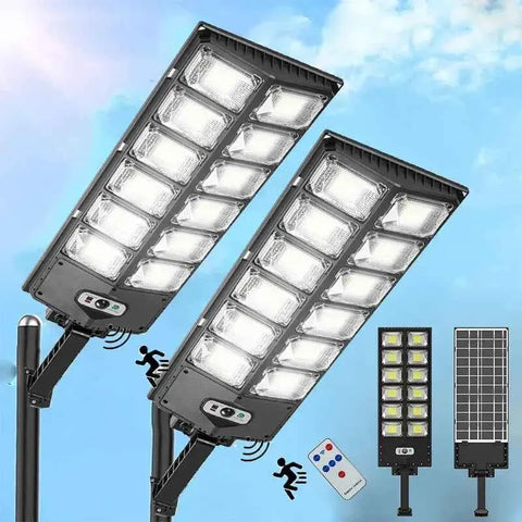 Darrahopens Home & Garden > Lighting > Outdoor Lights 2-Pack 80000LM Black Solar Street Light with 504 LEDs and Remote Control In Australia - Darrahopens