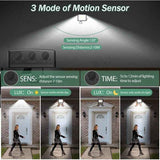 2 Pack LED Floodlight with Motion Sensor, 50W 5000LM 7000K Cool White, IP67 Waterproof
