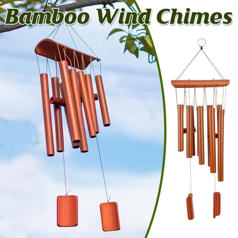 Darrahopens Home & Garden > Lighting > Outdoor Lights Home Bell Bamboo Hanging Decoration Wind Chime for Outdoor Garden Patio Decor