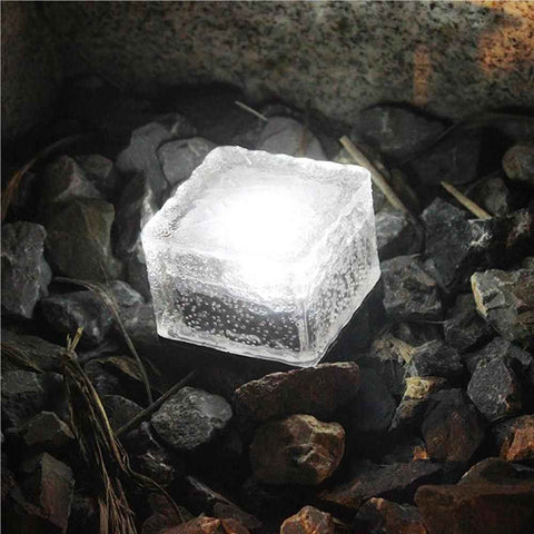 Darrahopens Home & Garden > Lighting > Outdoor Lights Solar LED Ice Cube Floor Tile Ground Lamp Lawn Lamp -White