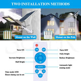Darrahopens Home & Garden > Lighting > Outdoor Lights Solar LED Street Light Black Waterproof Outdoor Flood Lamp with Remote Control In Australia - Darrahopens