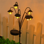 Darrahopens Home & Garden > Lighting > Outdoor Lights Solar Retro Hexagonal Palace Ground Plug Light with 6 LED Warm Glow - In/Outdoor Garden Pathway Landscape and Lawn Lamp