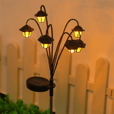 Darrahopens Home & Garden > Lighting > Outdoor Lights Solar Retro Hexagonal Palace Ground Plug Light with 6 LED Warm Glow - In/Outdoor Garden Pathway Landscape and Lawn Lamp