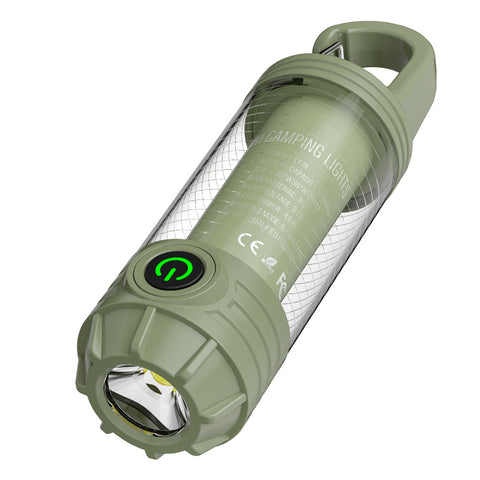 Darrahopens Home & Garden > Lighting > Outdoor Lights Tri-Color Portable Camping Lantern & Flashlight - Rechargeable, 360°Ambient Light & Hook Design(green)