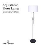 Darrahopens Home & Garden > Lighting Sarantino Height-Adjustable Metal Floor Lamp Matte Black