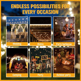 Darrahopens Home & Garden > Lighting Solar Power 15 LED 18.2M Festoon String Lights Wedding Party WaterProof