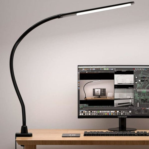 Darrahopens Home & Garden > Lighting > Table Lamps 1 pc. Desk Lamps for Home Office, Clamp Lamp Dimmable Gooseneck Lamp Touch Control, Adjustable Desk Lamp for Workbench Tabletop (Black)
