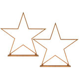 Darrahopens Home & Garden > Lighting > Table Lamps 2x Large Bamboo Star w/ LED Strip Table Lamp Light Modern Minimalist Decor - Natural
