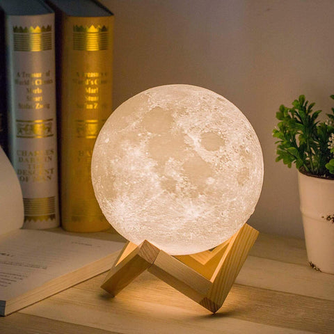 Darrahopens Home & Garden > Lighting > Table Lamps 3D Moon Lamp Night Light Moonlight Desk Table Smart Phone Montion Sensor