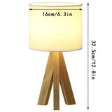 Darrahopens Home & Garden > Lighting > Table Lamps Beige tripod table lamp, bedside lamp, desk lamp, home lighting, wooden lamp, fabric shade lamp, contemporary lamp, Australia