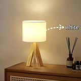 Darrahopens Home & Garden > Lighting > Table Lamps Beige tripod table lamp, bedside lamp, desk lamp, home lighting, wooden lamp, fabric shade lamp, contemporary lamp, Australia