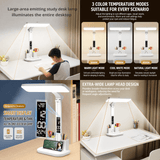 Darrahopens Home & Garden > Lighting > Table Lamps Black 360 Degree Rotating Tablet Stand and Foldable LED Desk Lamp Study Set Adjustable Reading Light with Display Screen Desktop Organiser for Students Home Office Learning