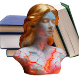 Darrahopens Home & Garden > Lighting > Table Lamps Blazing Maiden Figurine LED Lamp – Artistic Resin Sculpture with Crackled Light Effect, Elegant Decorative Night Light(Blue)