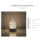 Darrahopens Home & Garden > Lighting > Table Lamps Castle Style Creative Acrylic LED Night Light - Warm White Ambient Table Lamp, Decorative Desktop Mood Light, Cartoon and Creative Display Design, Compact Gift for Bedroom Living Room Office