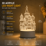 Darrahopens Home & Garden > Lighting > Table Lamps Castle Style Creative Acrylic LED Night Light - Warm White Ambient Table Lamp, Decorative Desktop Mood Light, Cartoon and Creative Display Design, Compact Gift for Bedroom Living Room Office