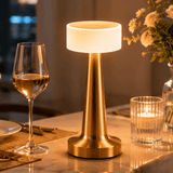 Darrahopens Home & Garden > Lighting > Table Lamps Gold Rechargeable Acrylic Shade UFO Table Lamp Touch Control LED Bedside Night Light, Cordless Ambient Desk Lamp for Bedroom Living Room Camping