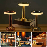 Darrahopens Home & Garden > Lighting > Table Lamps Gold Rechargeable UFO Table Lamp Touch Control LED Bedside Night Light, Cordless Mushroom Desk Lamp for Bedroom Living Room Restaurant Bar Camping