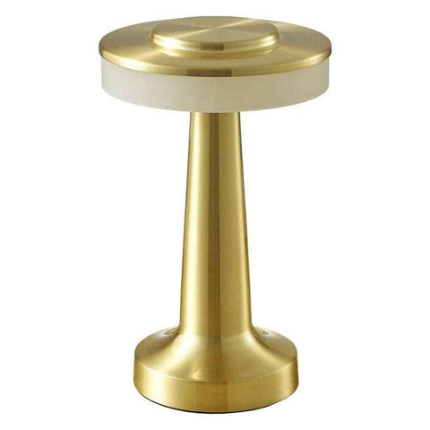 Darrahopens Home & Garden > Lighting > Table Lamps Gold Rechargeable UFO Table Lamp Touch Control LED Bedside Night Light, Cordless Mushroom Desk Lamp for Bedroom Living Room Restaurant Bar Camping