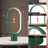 Darrahopens Home & Garden > Lighting > Table Lamps Green Magnetic Balance LED Table Lamp: USB-Powered, Dimmable Eye-Care Light with Award-Winning Design for Australian Homes & Offices