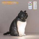 Darrahopens Home & Garden > Lighting > Table Lamps Grey Lucky Cat Rechargeable Desk Lamp with Sound and Aromatherapy Function Remote Control Eye Care Night Light for Local Home Bedroom and Modern Living Areas