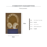 Darrahopens Home & Garden > Lighting > Table Lamps Headphone version Creative Acrylic LED Night Light - Warm White Ambient Table Lamp, Decorative Desktop Mood Light, Cartoon and Creative Display Design, Compact Gift for Bedroom Living Room Office