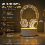 Darrahopens Home & Garden > Lighting > Table Lamps Headphone version Creative Acrylic LED Night Light - Warm White Ambient Table Lamp, Decorative Desktop Mood Light, Cartoon and Creative Display Design, Compact Gift for Bedroom Living Room Office