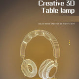 Darrahopens Home & Garden > Lighting > Table Lamps Headphone version Creative Acrylic LED Night Light - Warm White Ambient Table Lamp, Decorative Desktop Mood Light, Cartoon and Creative Display Design, Compact Gift for Bedroom Living Room Office