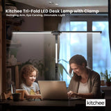 Darrahopens Home & Garden > Lighting > Table Lamps Kitchee Tri-Fold LED Desk Lamp with Clamp - Swinging Arm Eye-Care Dimmable Light