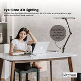Darrahopens Home & Garden > Lighting > Table Lamps Kitchee Tri-Fold LED Desk Lamp with Clamp - Swinging Arm Eye-Care Dimmable Light