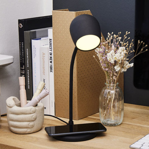 Darrahopens Home & Garden > Lighting > Table Lamps Kreafunk Ellie Lamp W/ Qi Charger And Bluetooth Speaker - Black